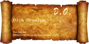 Dick Orsolya névjegykártya